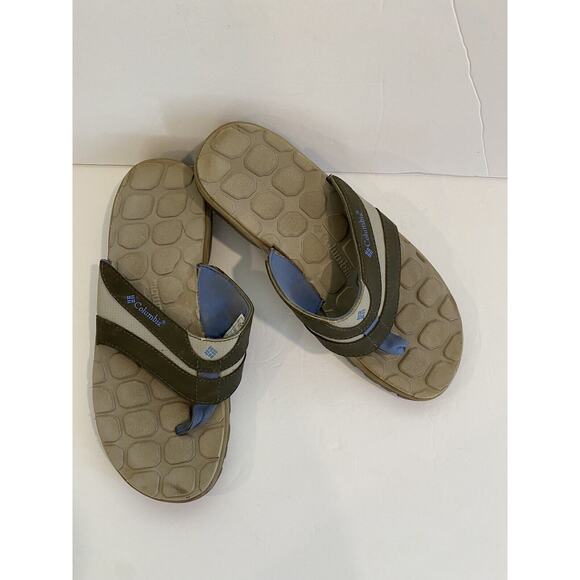 Columbia Flip Flops Silver Sands Blue and Gray Size 7 - Picture 1 of 6